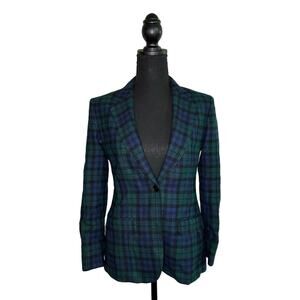 Pendleton Women’s Vintage Green Wool Tartan Blazer, Size s/m, Pre-owned